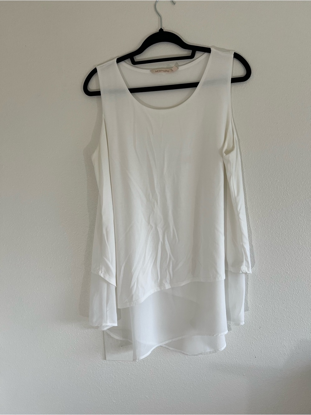Soft Surroundings White Layered Sleeveless Tank